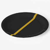 Assiettes En Carton Plaque de triage noir et or (Angle)