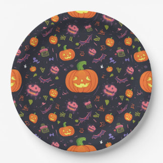 Assiettes En Carton plaque d'halloween