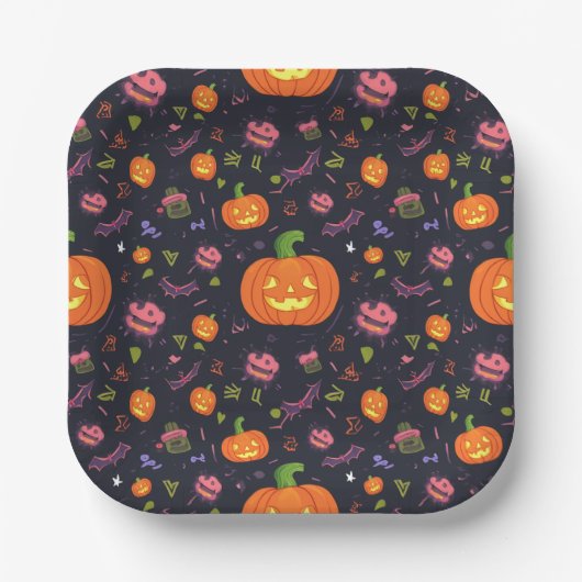 Assiettes En Carton plaque d'halloween (Recto)