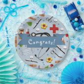 Assiettes En Carton plaque d'immatriculation de l'école de médecine (Fête)