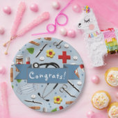 Assiettes En Carton plaque d'immatriculation de l'école de médecine (Fête)