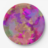 Assiettes En Carton Plaque d'impression en marbre d'alcool rose, viole (Devant)