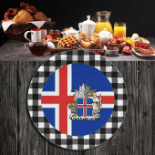 Assiettes En Carton Plaque d'Islande, plaid de buffle et drapeau islan