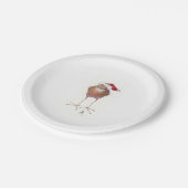 Assiettes En Carton Plaque d'oiseau père Noël (Angle)