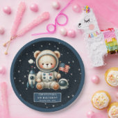 Assiettes En Carton Plaque d'ours personnalisée pour bébé garçon douch (Fête)
