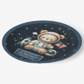 Assiettes En Carton Plaque d'ours personnalisée pour bébé garçon douch (Angle)