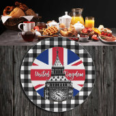 Assiettes En Carton Plaque Drapeau Britannique, Big Ben, Plaid, Royaum