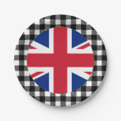 Assiettes En Carton Plaque du Royaume-Uni, plaid du buffle et drapeau (Devant)