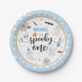 Assiettes En Carton Plaque Éffrayant à un papier Halloween - Bleu (Devant)