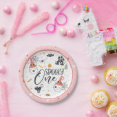 Assiettes En Carton Plaque éffrayant à un papier - rose (Fête)