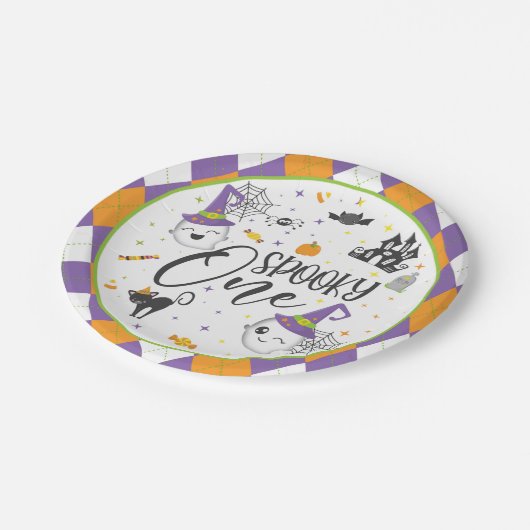 Assiettes En Carton Plaque éffrayant papier - Blanc (Angle)