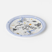 Assiettes En Carton Plaque éffrayant papier - Bleu (Angle)