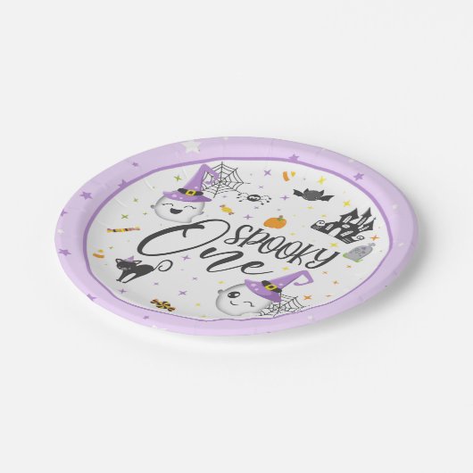 Assiettes En Carton Plaque éffrayante d'un papier - violet (Angle)