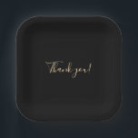 Assiettes En Carton Plaque en Merci Arrière - plan noir<br><div class="desc">Plaque en Merci Arrière - plan noir</div>