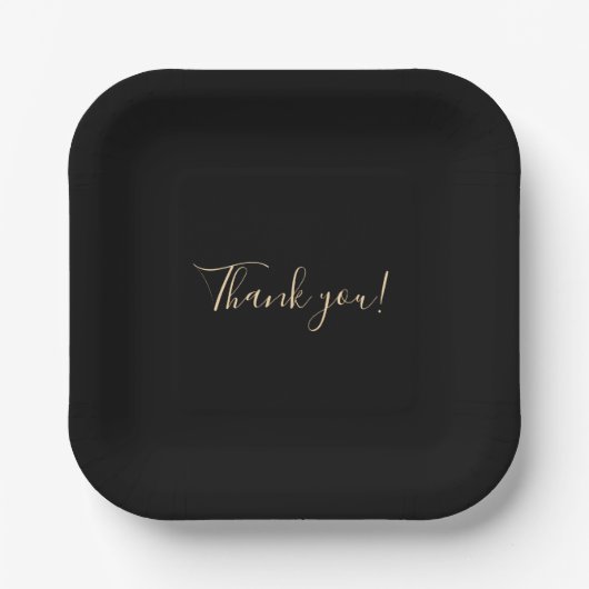 Assiettes En Carton Plaque en Merci Arrière - plan noir (Recto)