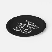 Assiettes En Carton Plaque en papier 50e anniversaire Black personnali (Angle)