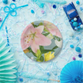 Assiettes En Carton Plaque en papier 7" Rose Lily (Fête)