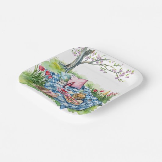 Assiettes En Carton Plaque en papier à thème pique-nique (Angulaire)
