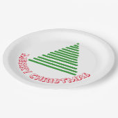 Assiettes En Carton Plaque en papier - Arbre et Joyeux Noël (Angle)