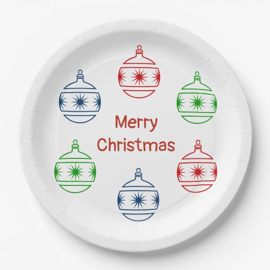 Assiettes En Carton Plaque en papier - Arbre Ornements et salutation (Devant)