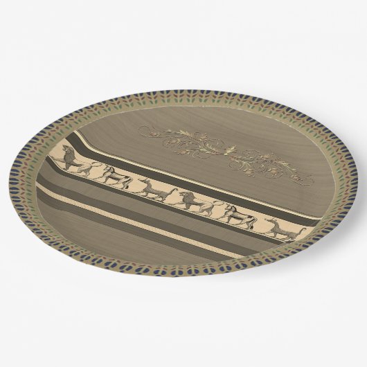 Assiettes En Carton Plaque en papier assyrienne (Angle)