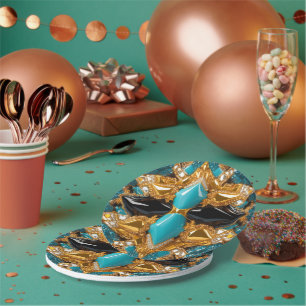 Assiettes En Carton Plaque en papier avec Bahamas Colors Design