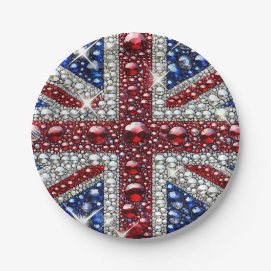Assiettes En Carton Plaque en papier avec British Colours Design (Devant)
