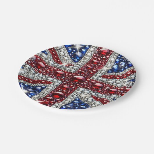 Assiettes En Carton Plaque en papier avec British Colours Design (Angle)