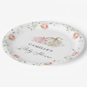 Assiettes En Carton Plaque en papier Baby shower Citrouille rose fille (Angle)