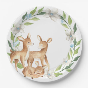 Assiettes En Carton Plaque en papier Baby shower de cerf de bois