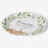 Assiettes En Carton Plaque en papier Baby shower de cerf de bois (Angle)