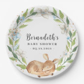 Assiettes En Carton Plaque en papier Baby shower de cerf de bois (Devant)
