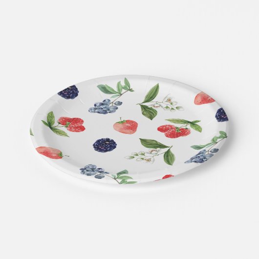 Assiettes En Carton Plaque en papier Baby shower de fraise Berry Swewb (Angle)