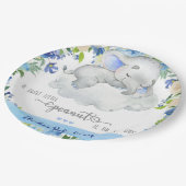 Assiettes En Carton Plaque en papier baby shower Elephant boy. (Angle)