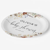 Assiettes En Carton Plaque en papier Baby shower minuscule Fleur sauva (Angle)