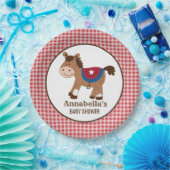 Assiettes En Carton Plaque en papier Baby shower Western Horse Boy (Fête)