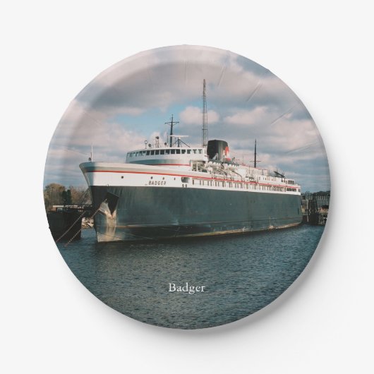 Assiettes En Carton Plaque en papier Badger (Devant)