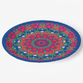 Assiettes En Carton Plaque en papier bleu avec conception circulaire (Angle)