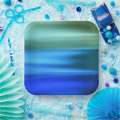 Assiettes En Carton Plaque en papier Bleu Brossé (Fête)