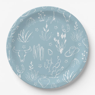 Assiettes En Carton Plaque en papier bleu occidental