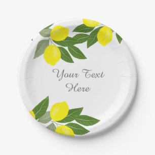 Assiettes En Carton Plaque en papier Boho Lemon Party