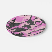 Assiettes En Carton plaque en papier camouflage rose (Angle)
