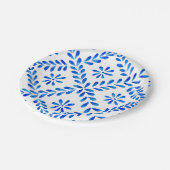 Assiettes En Carton Plaque en papier carrelage bleu méditerranéen (Angle)