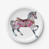 Assiettes En Carton Plaque en papier carrousel à cheval (Devant)