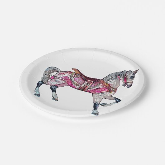 Assiettes En Carton Plaque en papier carrousel à cheval (Angle)