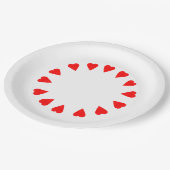 Assiettes En Carton Plaque en papier - Cercle des Coeurs rouges (Angle)
