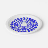 Assiettes En Carton Plaque en papier - Cercles concentrés de perles bl (Angle)