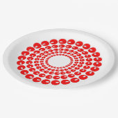 Assiettes En Carton Plaque en papier - Cercles concentrés de perles ro (Angle)