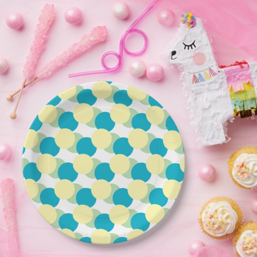 Assiettes En Carton Plaque en papier - Cercles pastel chevauchant (Fête)