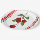 Assiettes En Carton Plaque en papier cerise (Angle)